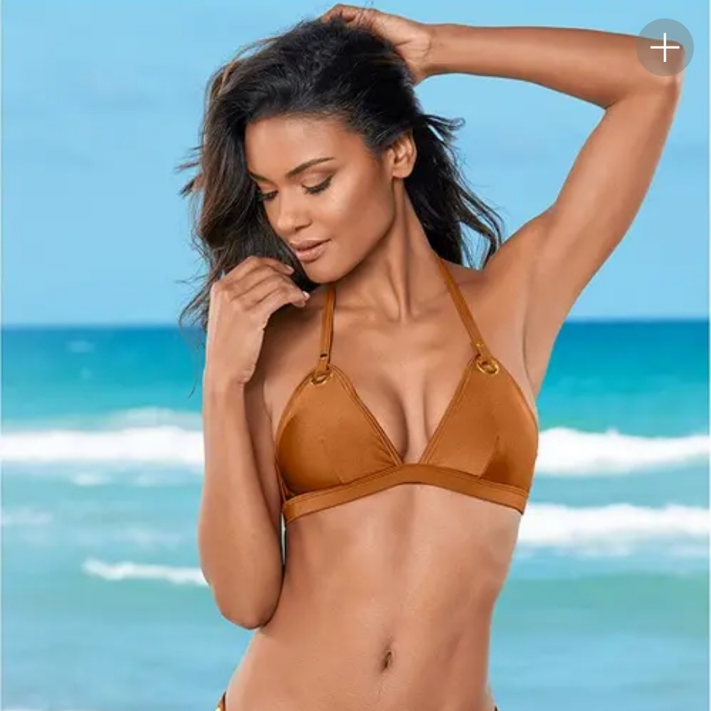 Venus Grommet Triangle Bikini Top Copper